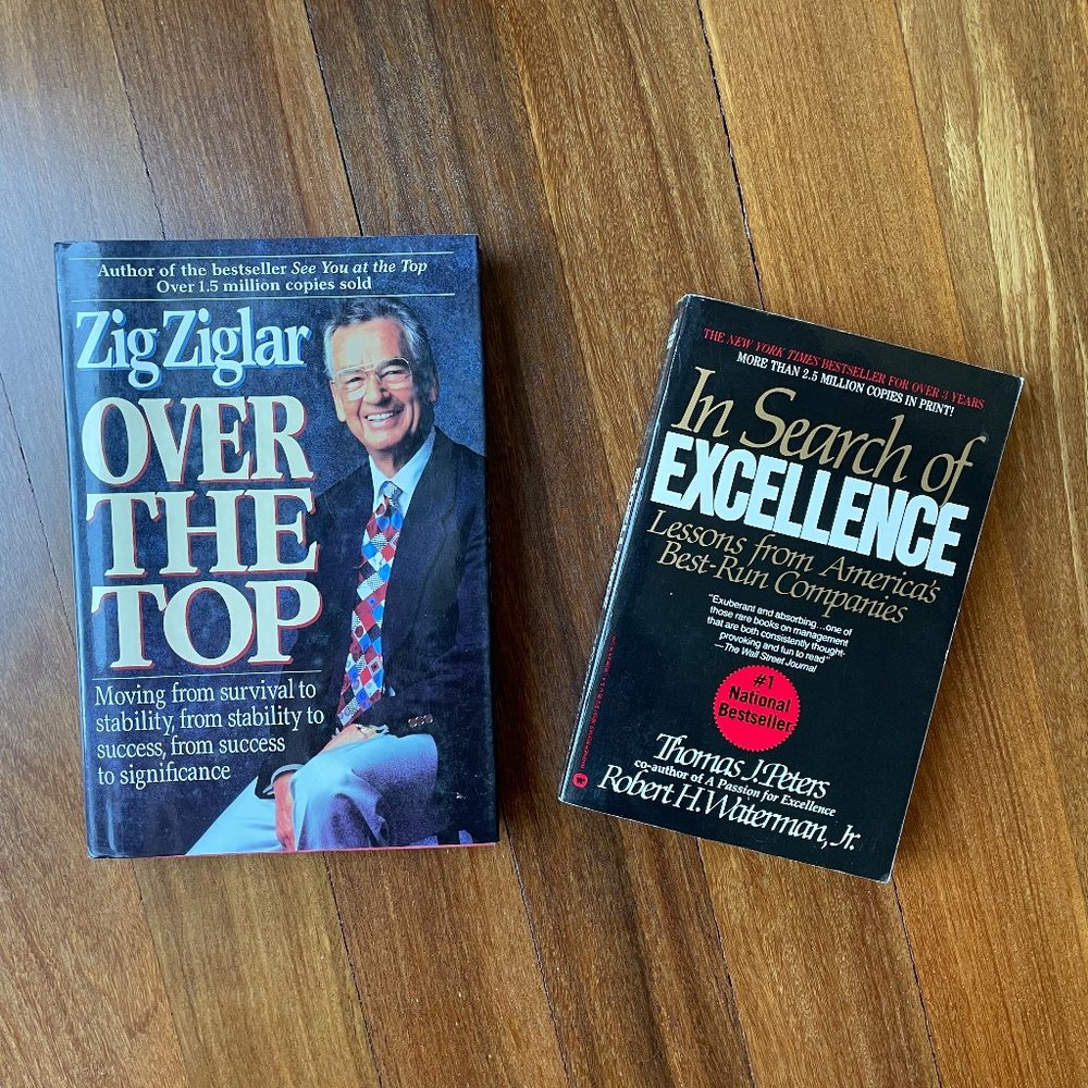 Two (2) Business Books - Over the Top / In Search of Excellence